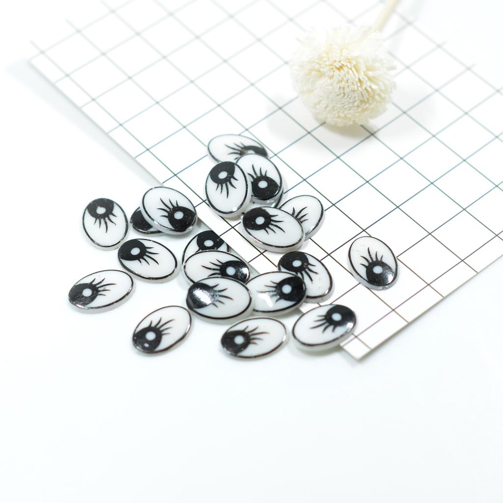 Art Craft Toys - Flat Oval Cartoon Eyes Plastic Flatback