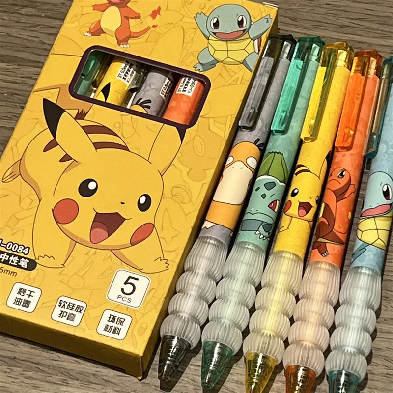 Calligraphy Pen Set - 5pcs Pikachu Gel Pen Set Pokemon
