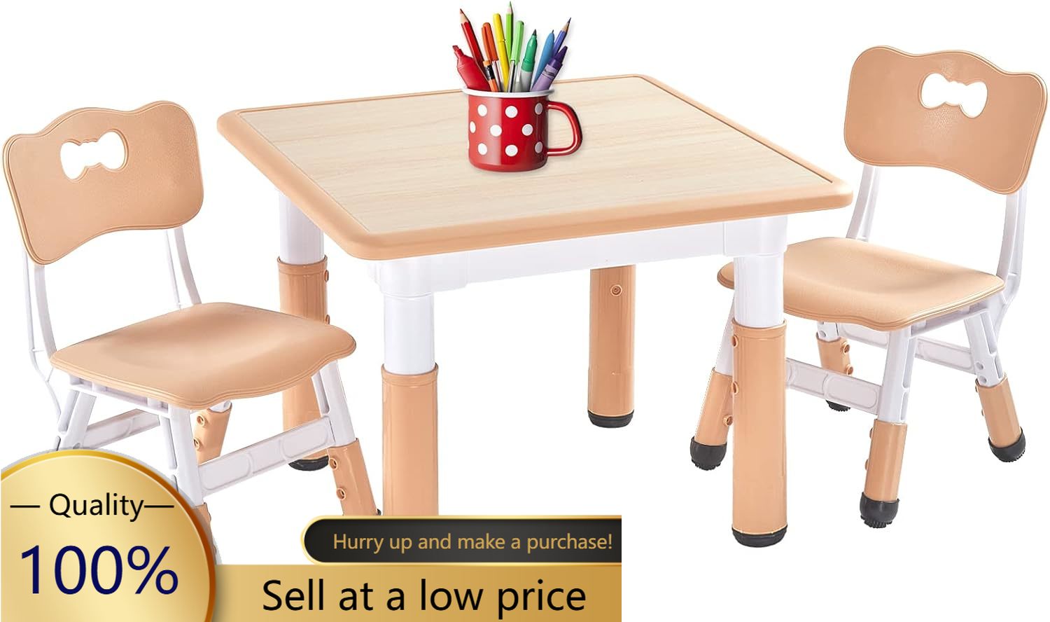 Art Craft Toddlers - Kids Table and 2 Chairs Set,