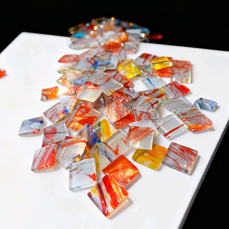 Art Craft Bar - 100g square mosaic hand-painted sunset red