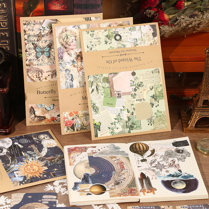 Art Craft Gallery - 100pcs Sheets Vintage Art Paper Material