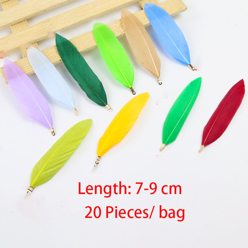 20Pcs Natural Goose Feather Ch - Art Craft Activity ulasan dan harga