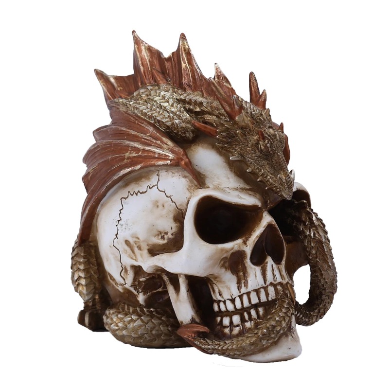 Skull Dragon Resin Figurine -  - Art Craft Bar ulasan dan harga