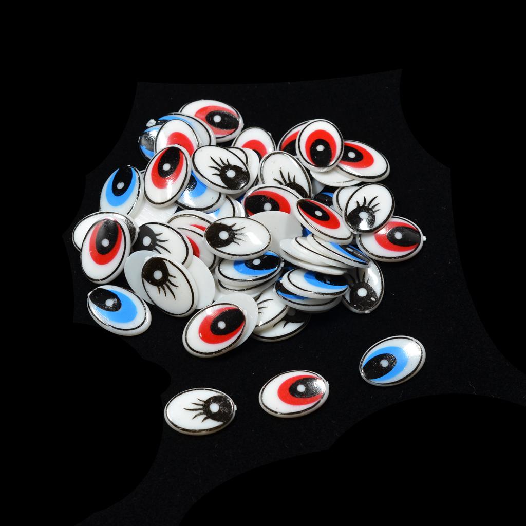 Flat Oval Cartoon Eyes Plastic - Art Craft Toys ulasan dan harga