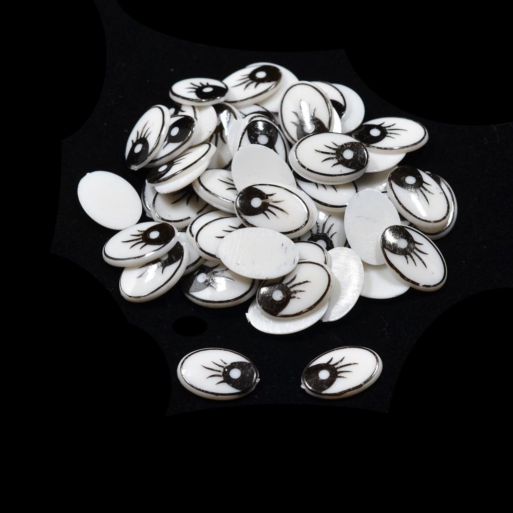 Flat Oval Cartoon Eyes Plastic - Art Craft Toys ulasan dan harga