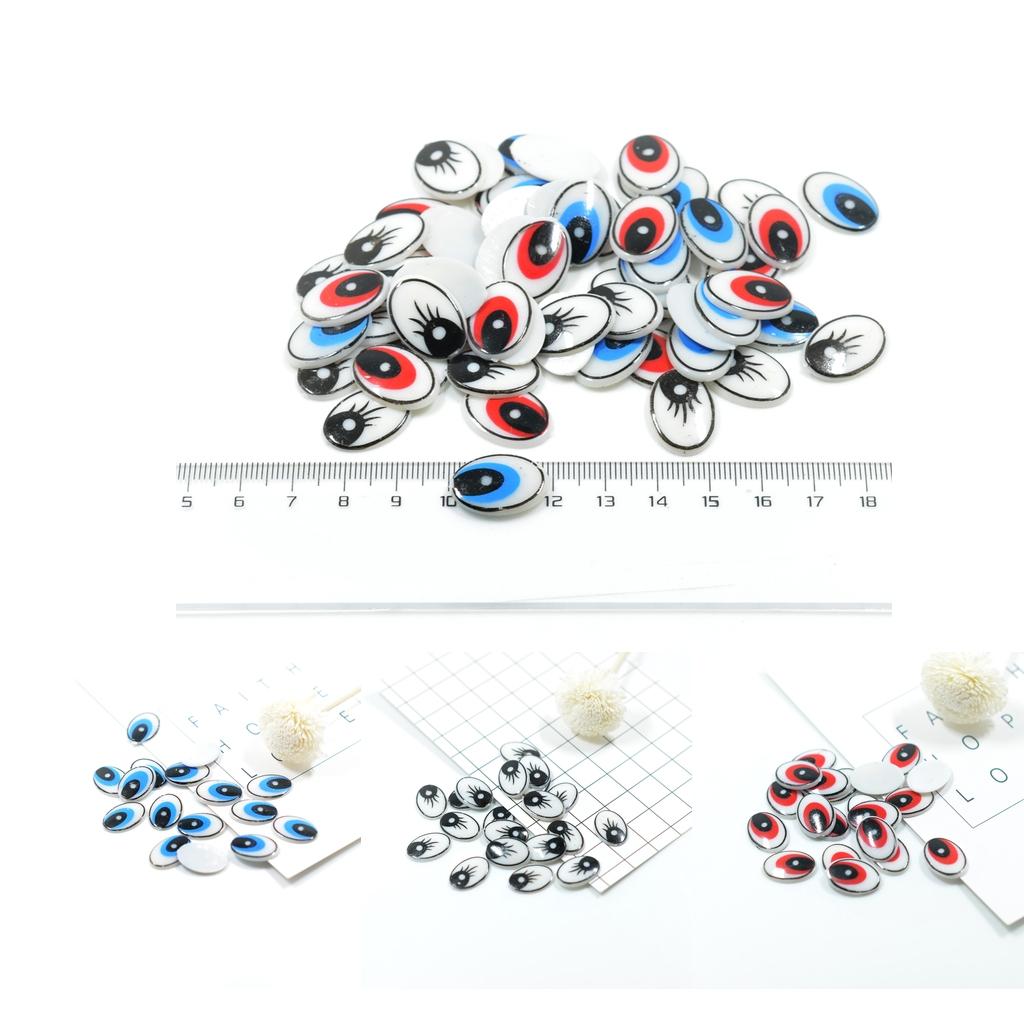 Flat Oval Cartoon Eyes Plastic - Art Craft Toys ulasan dan harga