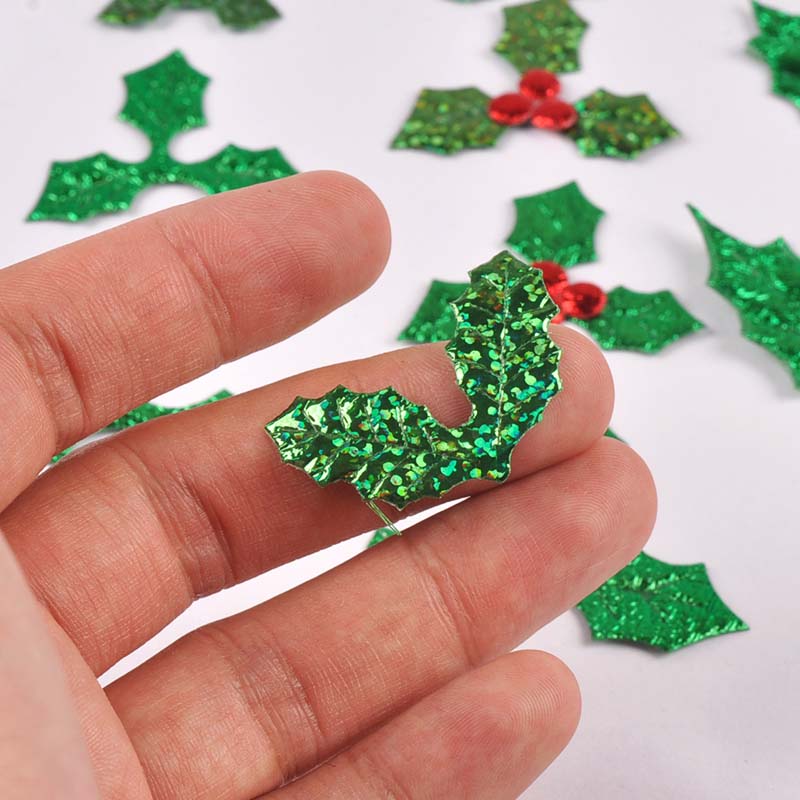 100Pcs 25-60mm Christmas Tree  - Art Craft Leaves ulasan dan harga
