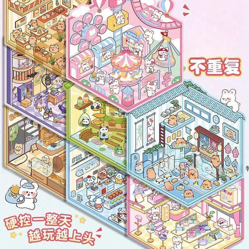 Miniature 3D Scene Stickers DI - Art Craft Diy ulasan dan harga