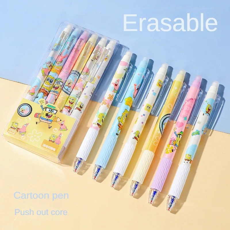 6Pcs/Set SpongeBob Kawaii Eras - Calligraphy Pen Set ulasan dan harga