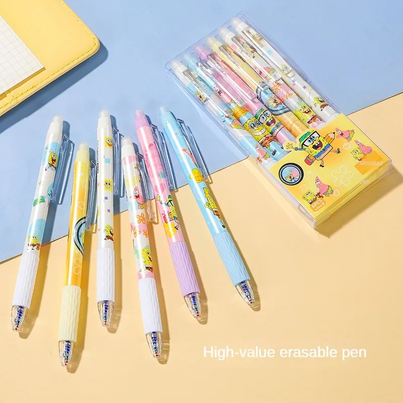 6Pcs/Set SpongeBob Kawaii Eras - Calligraphy Pen Set ulasan dan harga