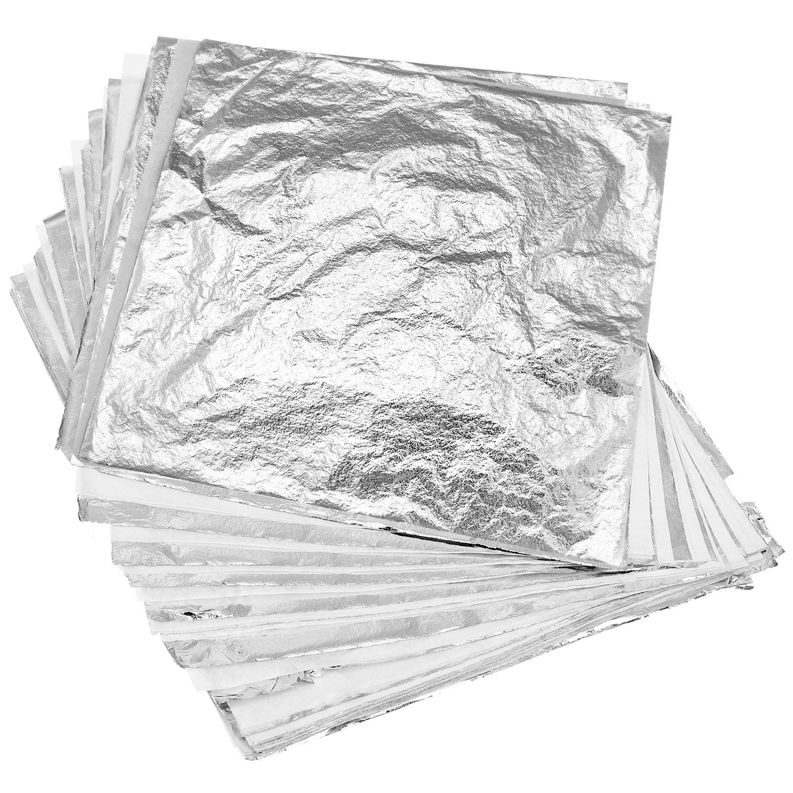 100Pcs Silver Gilding Foil Lea - Art Craft Leaves ulasan dan harga