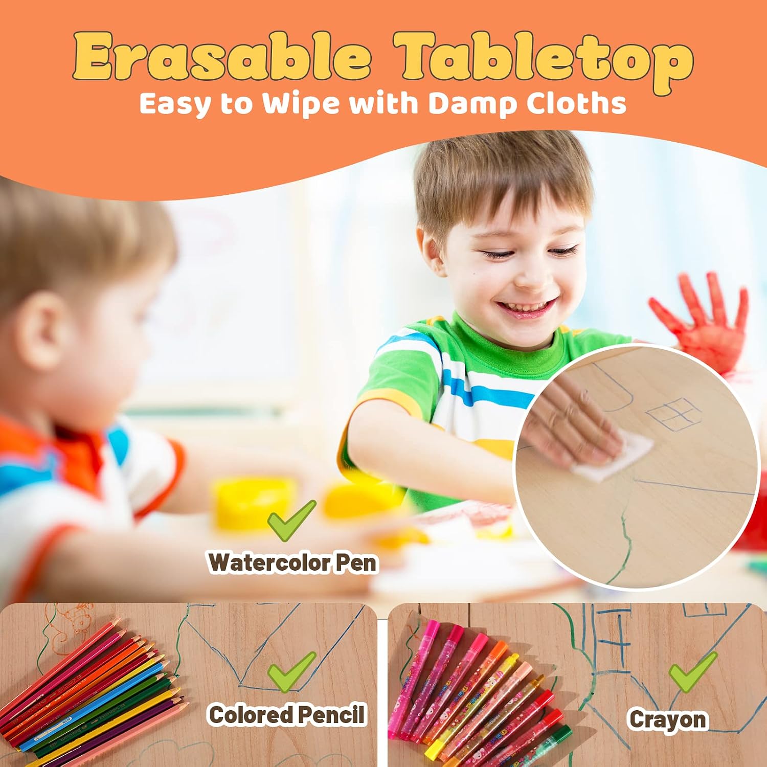 Kids Table and 2 Chairs Set, H - Art Craft Toddlers ulasan dan harga