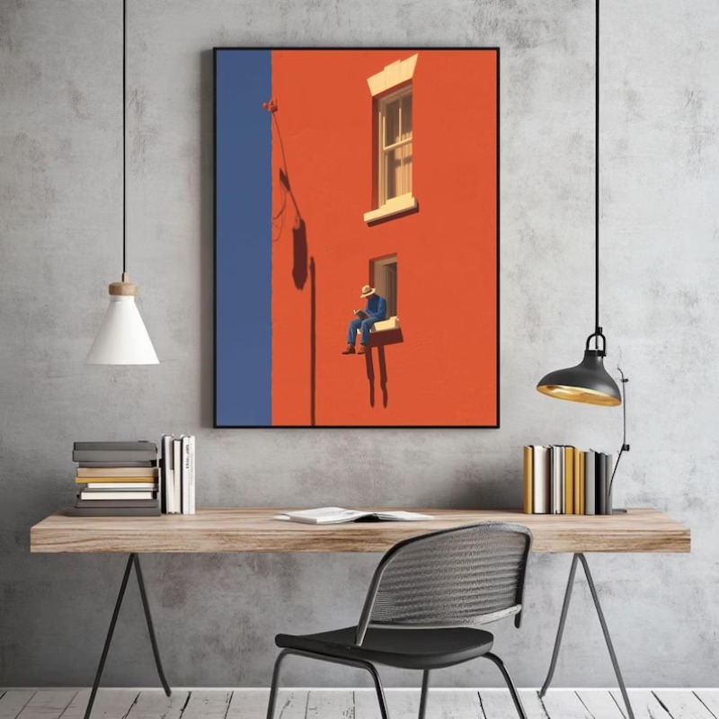 Vintage Minimalist Abstract Wa - Art Craft Toys ulasan dan harga