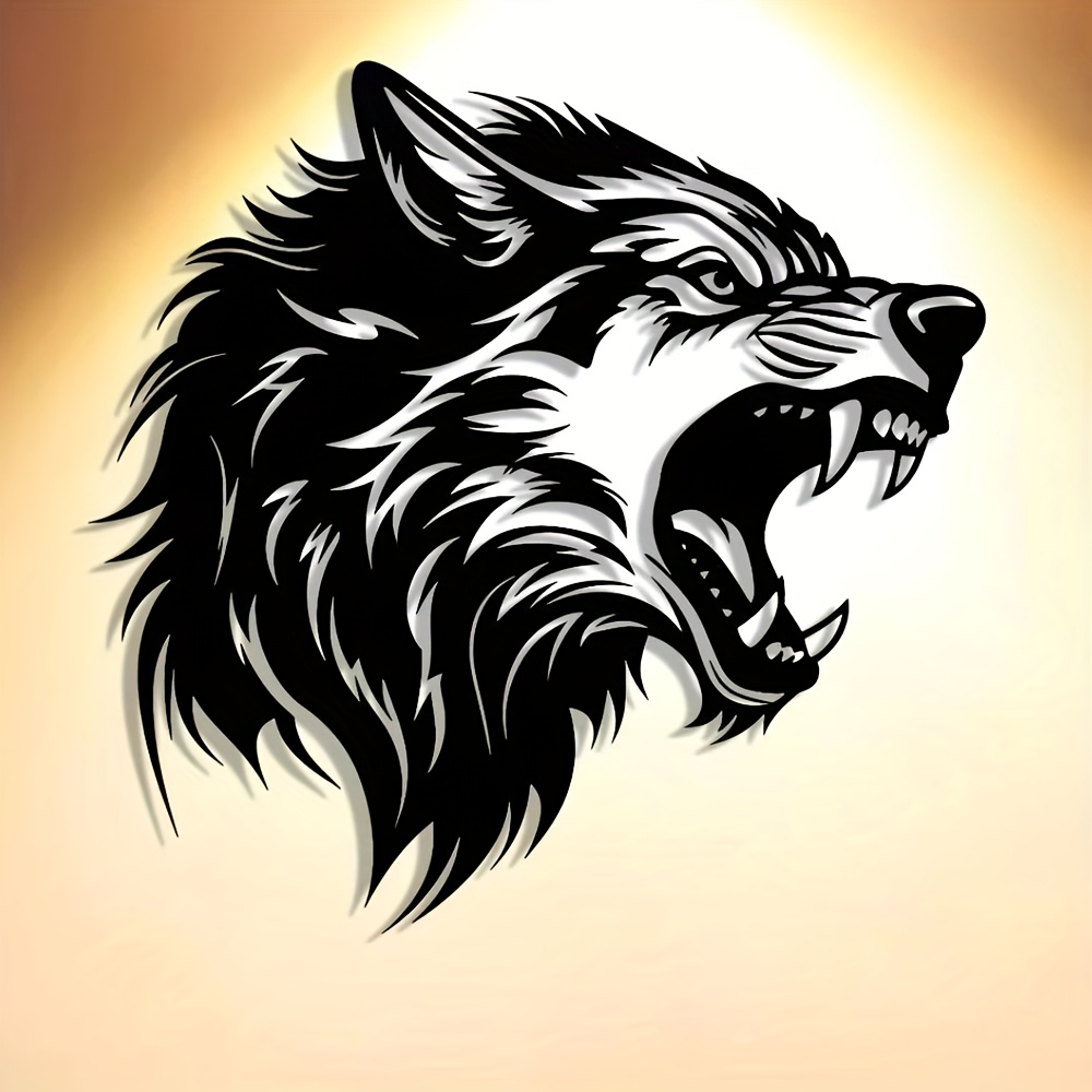 CIFBUY Wolf Head Metal Wall Ar - Art Craft Bar ulasan dan harga