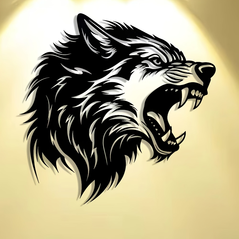 CIFBUY Wolf Head Metal Wall Ar - Art Craft Bar ulasan dan harga