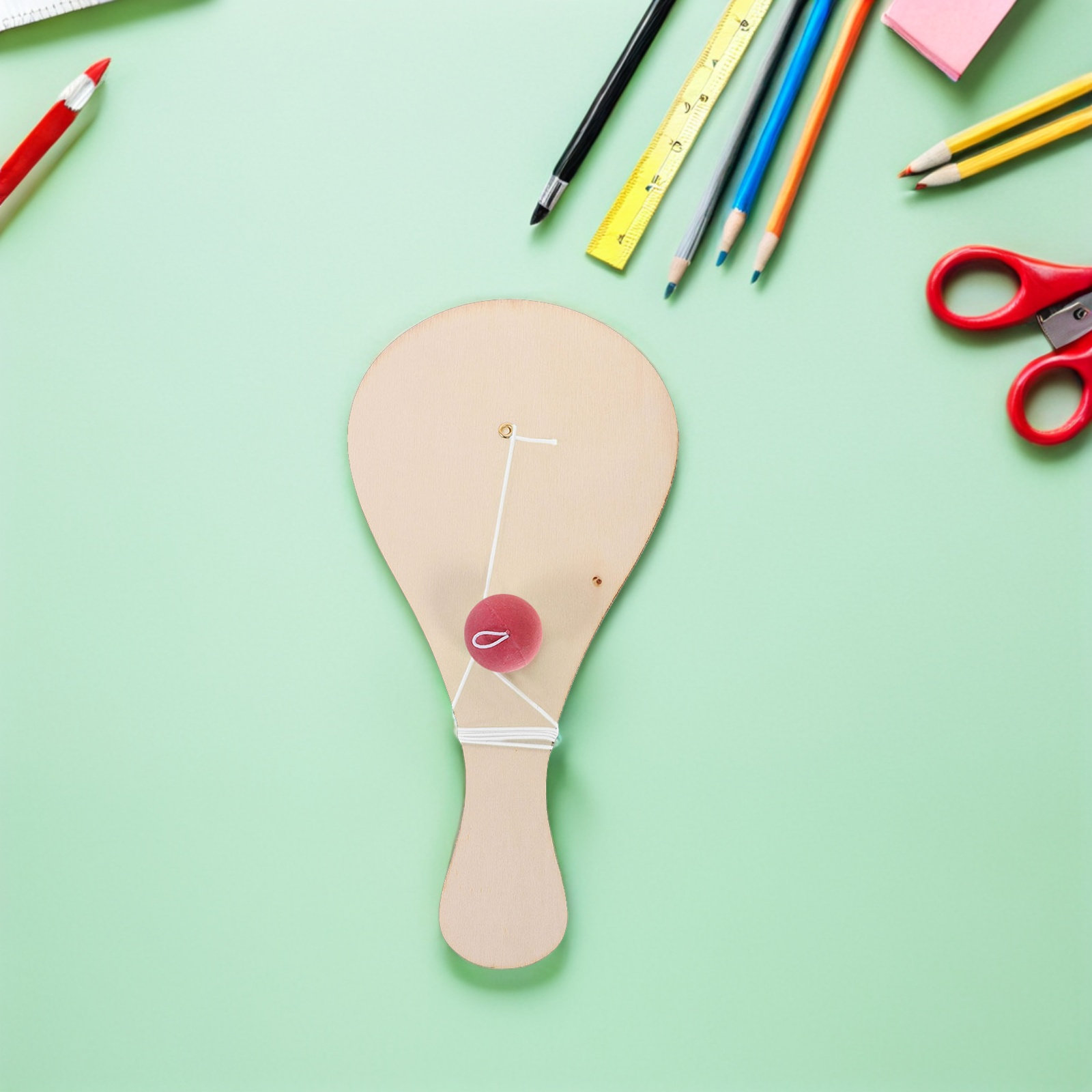 10Pcs Blank Wooden Paddle Ball - Art Craft Toddlers ulasan dan harga