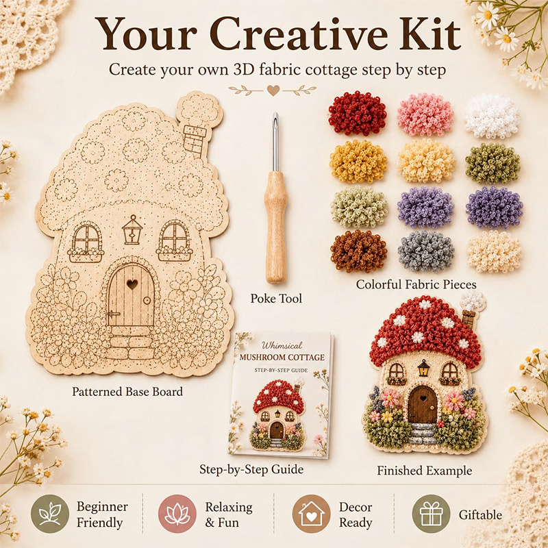 3D Mushroom House Poke Art DIY - Art Craft Activity ulasan dan harga