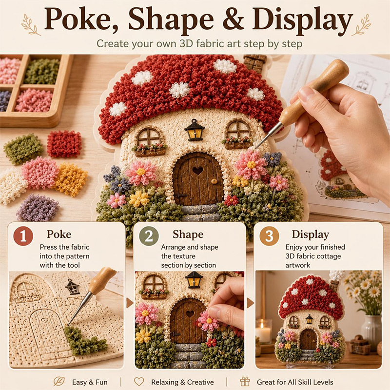 3D Mushroom House Poke Art DIY - Art Craft Activity ulasan dan harga