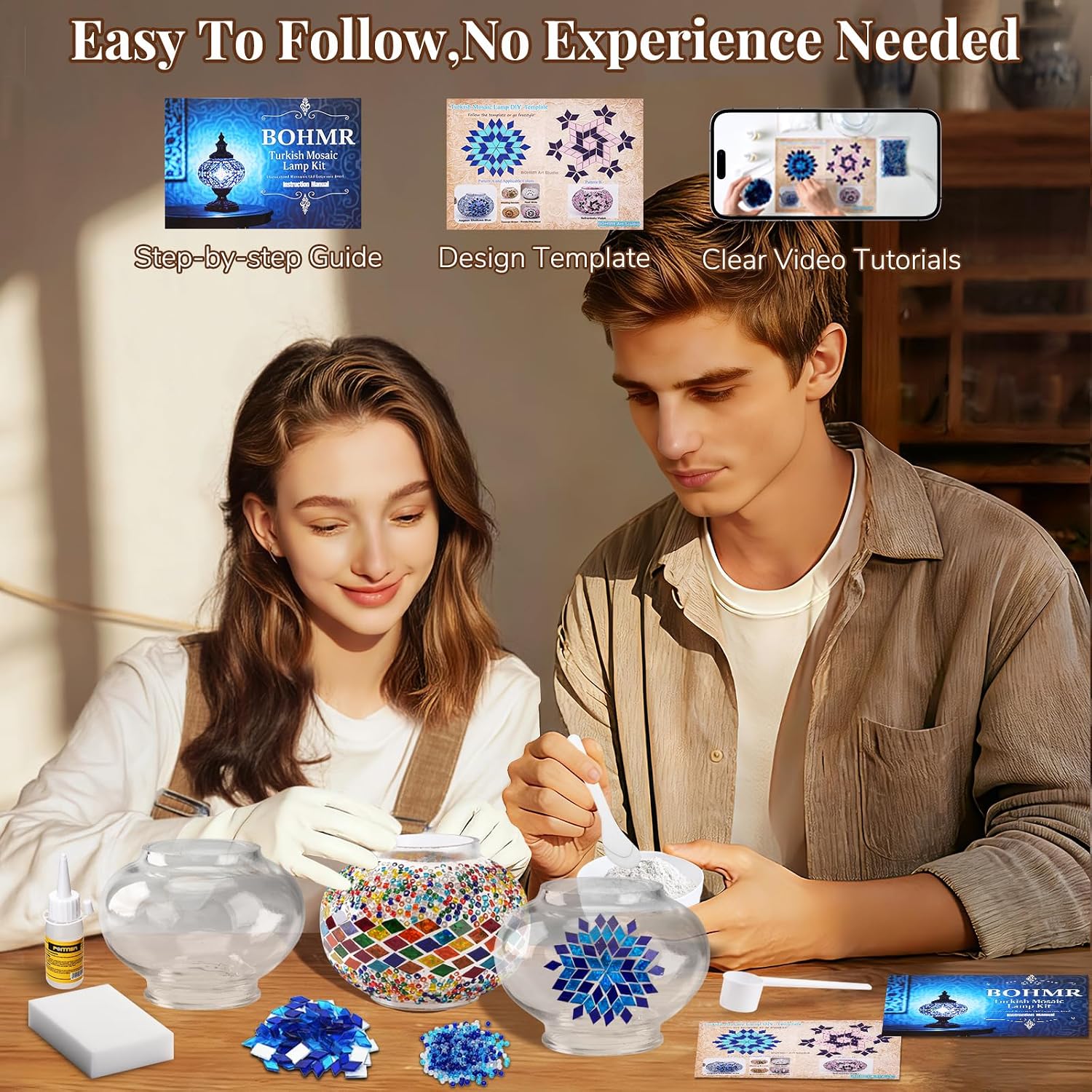 DIY 3 Globe Turkish Mosaic Lam - Art Craft Diy ulasan dan harga