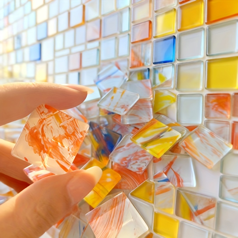 100g square mosaic hand-painte - Art Craft Bar ulasan dan harga