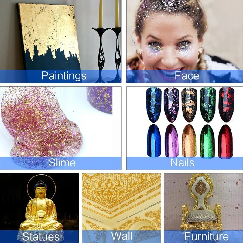 500 Sheets Imitation Gold Silv - Art Craft Leaves ulasan dan harga