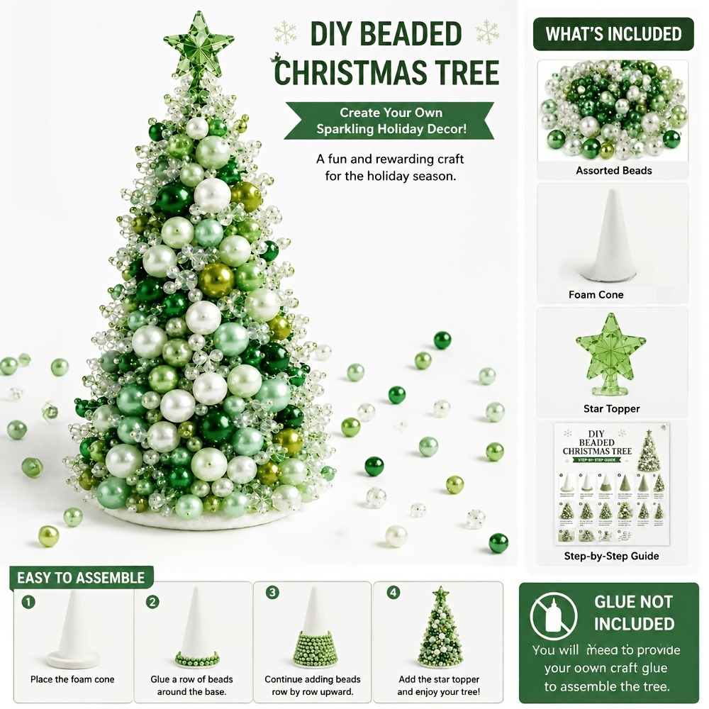DIY Beaded Christmas Tree Kit, - Art Craft Easy ulasan dan harga
