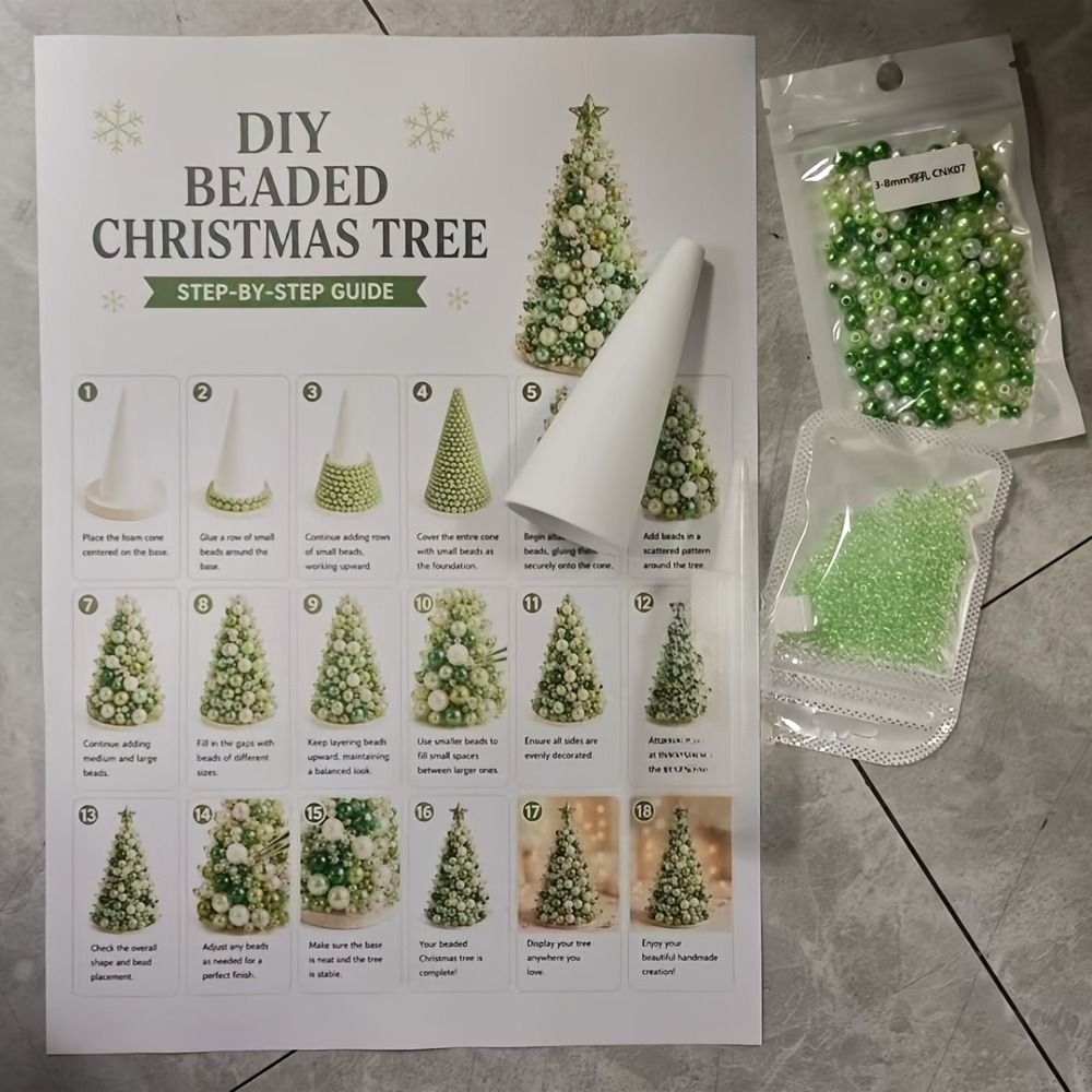 DIY Beaded Christmas Tree Kit, - Art Craft Easy ulasan dan harga