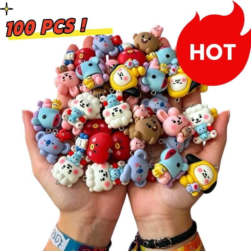 7pcs BT21 Resin Cartoon Charm  - Art Craft Diy ulasan dan harga