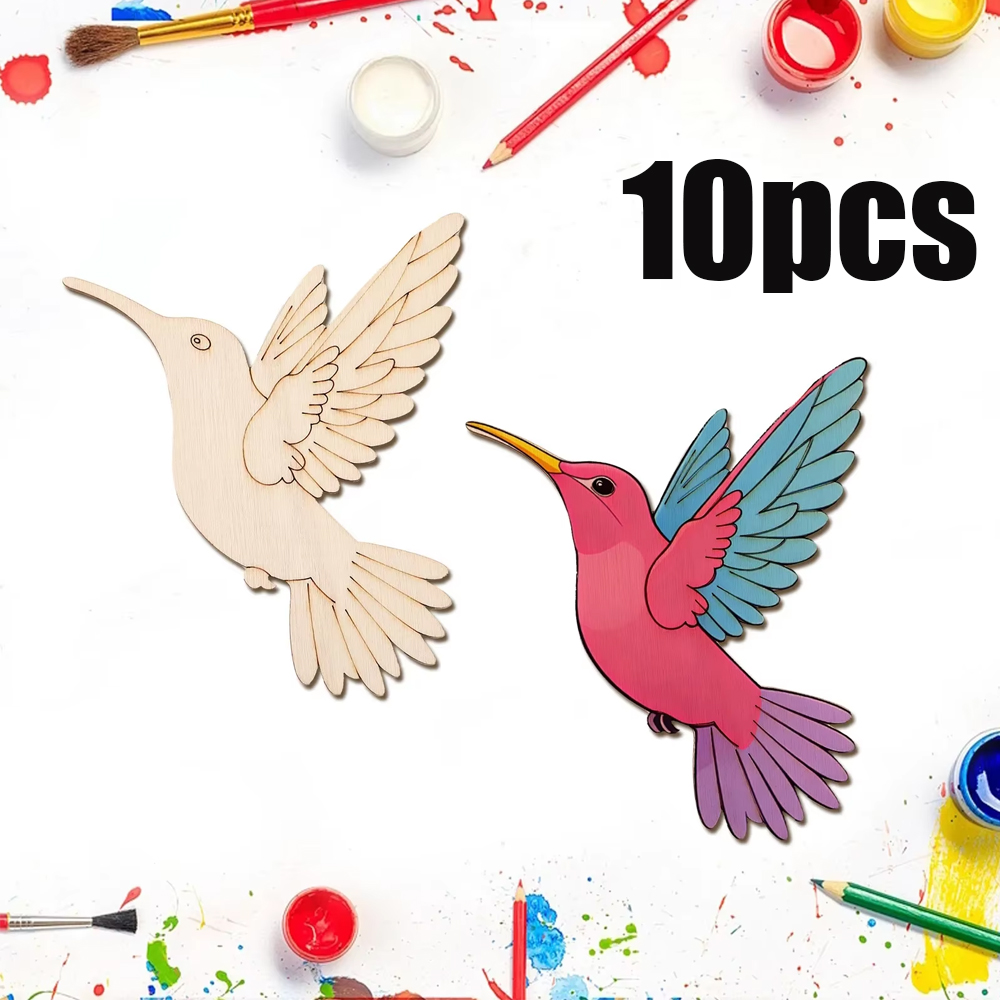 10pcs Unfinished Wood Animal B - Art Craft Diy ulasan dan harga