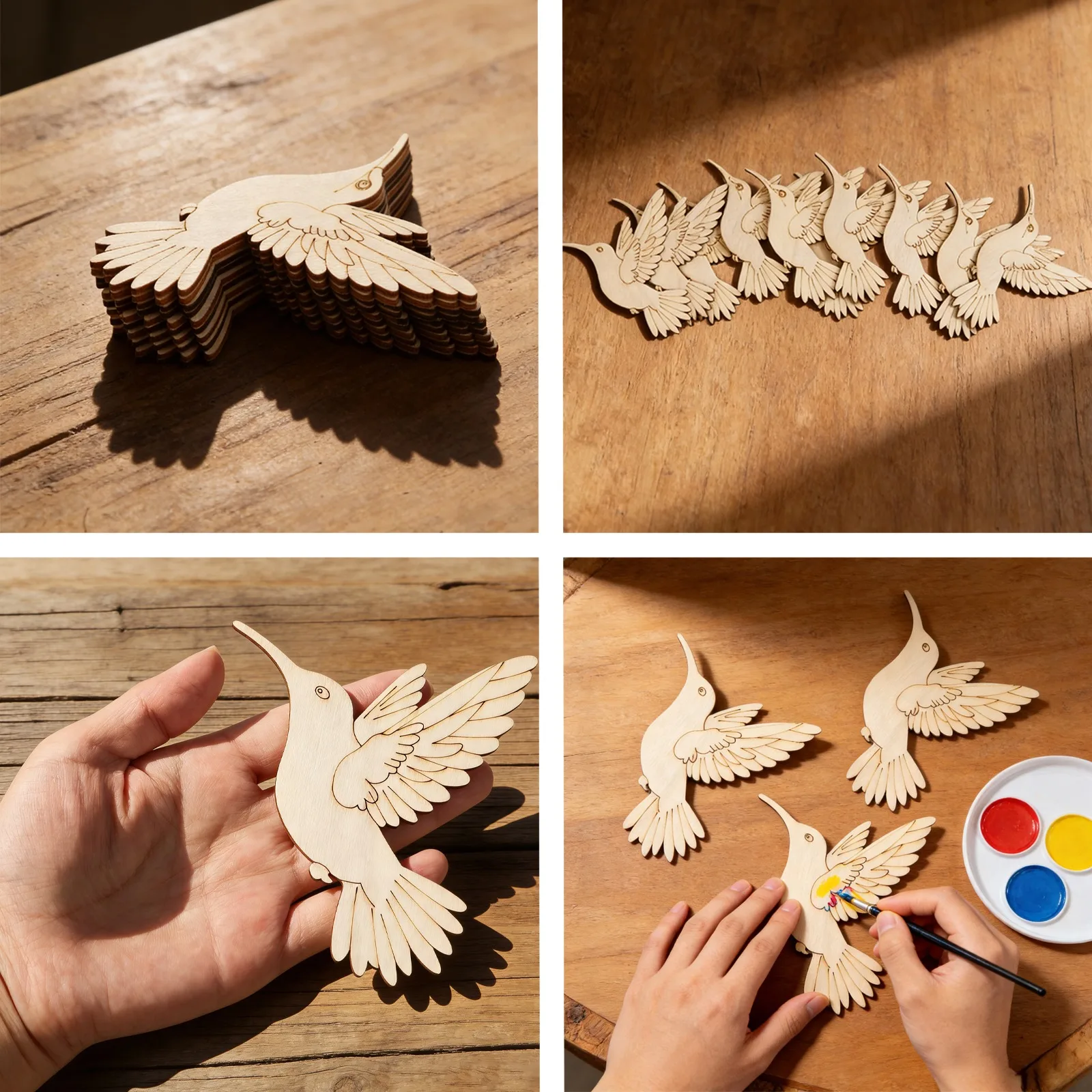 10pcs Unfinished Wood Animal B - Art Craft Diy ulasan dan harga