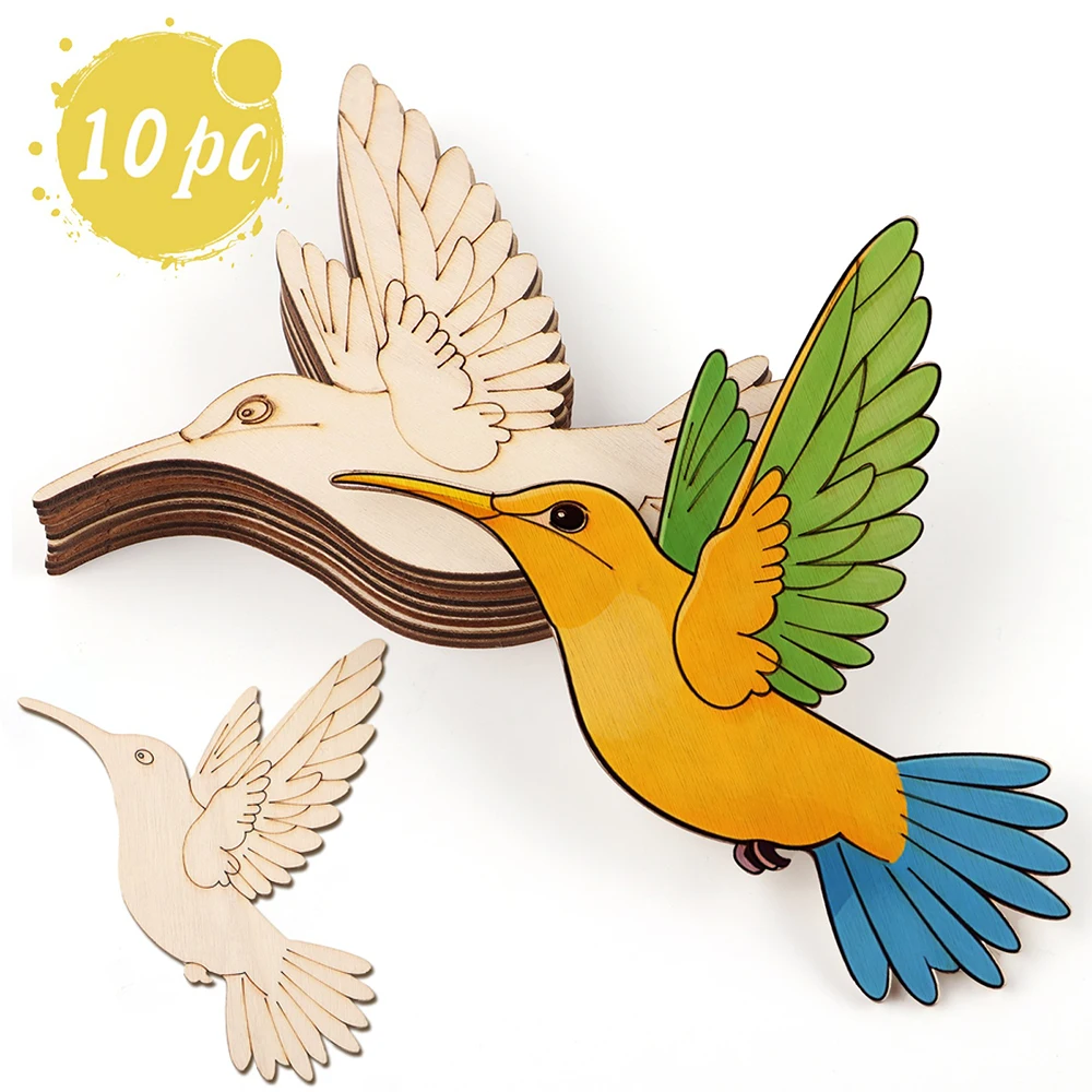 10pcs Unfinished Wood Animal B - Art Craft Diy ulasan dan harga