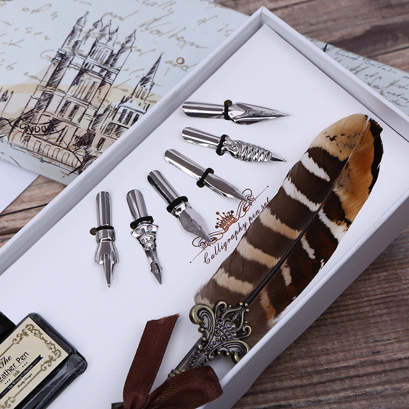 Retro Feather Dip Pen Writing  - Art Craft Stationery ulasan dan harga