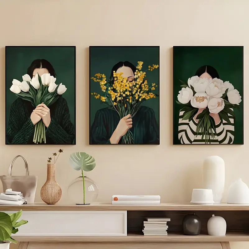 Green Abstract Figures Canvas  - Art Craft Toys ulasan dan harga